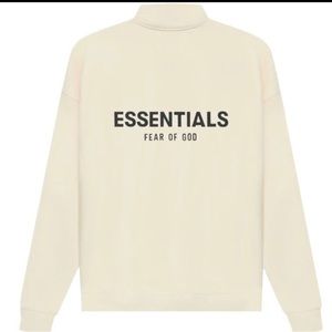 Fear of God FOG Essentials Half Zip Sweater size Large Cream / Buttercream SS21